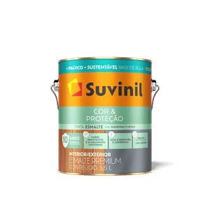 Esmalte Cor e Proteção Base Água Preto Fosco 3,6L