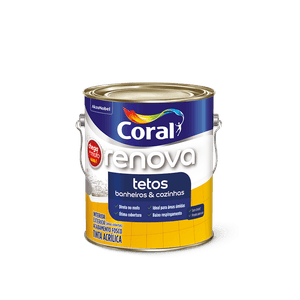 Tinta Acrílica Renova Tetos Banheiros & Cozinhas Branco Fosca Coral 3,6L