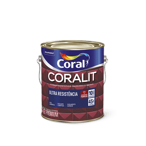 Esmalte Coralit Ultra Resistência Amarelo Trator Alto Brilho Coral 0,9L