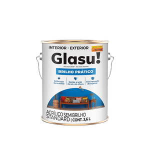 Tinta Acrílica Brilho Prático Branco Neve Glasu 3,6L