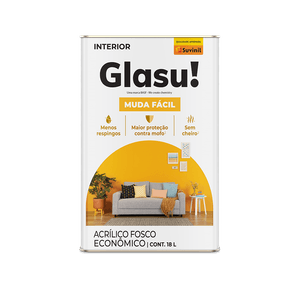 Tinta Acrílica Muda Fácil Trevo da Sorte Fosco Econômico Glasu 18L