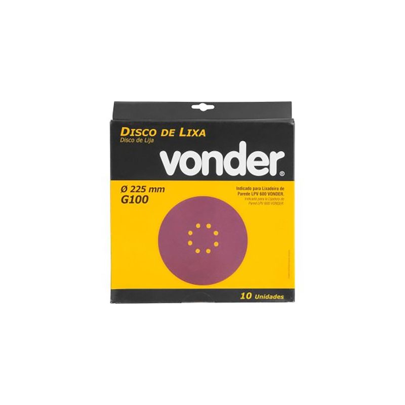 Disco-de-Lixa-100-Grao-com-Furo-para-LPV600-1000-10-unidades-Vonder