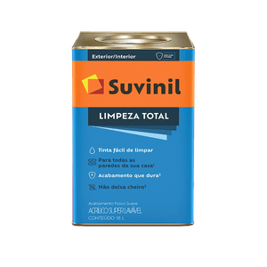 Tinta Acrílica Limpeza Total Branco Neve Fosco Suave Suvinil 18L