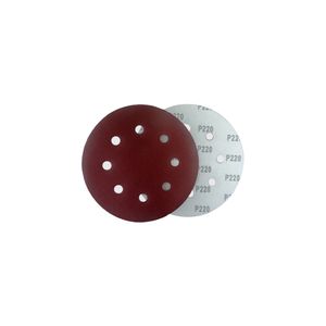 Disco de Lixa 220 Grão 180mm 8 Furos 5 Peças Nauber