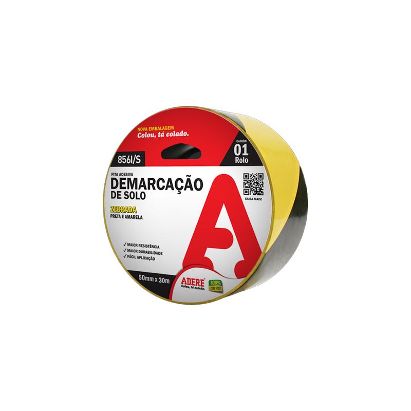 Fita-para-Demarcacao-de-Solo-Preta-e-Amarela-50mm-x-30m-Adere